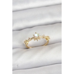 Gold Renk Pirinç Yıldız Model Kadın Yüzük