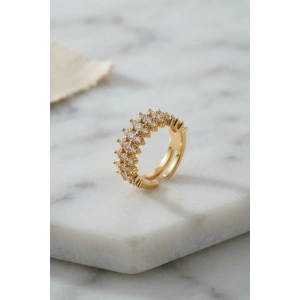 Gold Renk Sıralı Zirkon Taşlı Kadın Yüzük