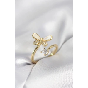 Gold Renk Yusufçuk Model Zirkon Taşlı Kadın Yüzük