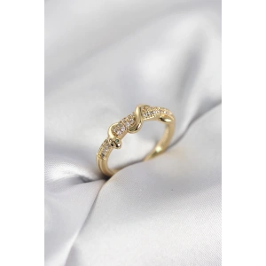 Gold Renk Zirkon Taşlı Sarmal Yılan Model Kadın Yüzük