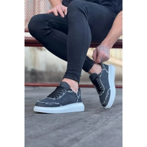 Gri Kot Kumaş Erkek Casual Ayakkabı