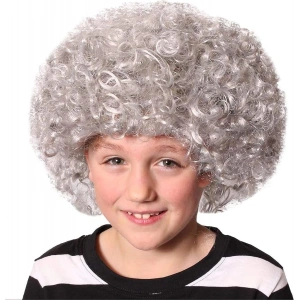 Gri Renk Kabarık Bonus Peruk Afro Takma