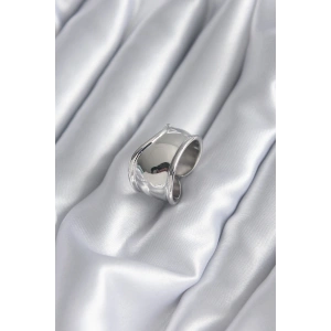 Gümüş Renk Plaka Kadın Yüzük