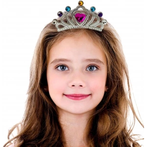 Gümüş Renk Taraklı Model Prenses Kraliçe Tacı 1 No Kalp 12x7 cm