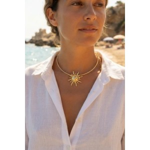 Güneş Model Gold Renk Choker Kadın Kolye