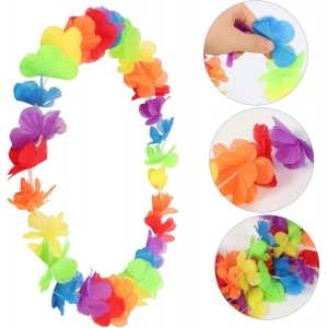 Hawaii Çiçekli Boyun Kolyesi - Renkli Tropikal Parti Leisi