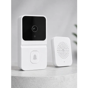 HD Kameralı Beyaz Görüntülü Kapı Zili Çift Yönlü Sesli WiFi Akıllı Kapı Zili