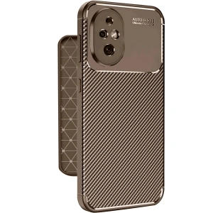 Honor 200 Kılıf Auto Fus Karbon Kapak - Kahverengi