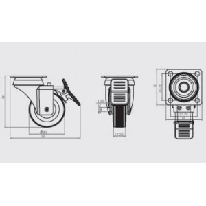 HTS 334 50X20 Tablalı Döner Frenli Teker