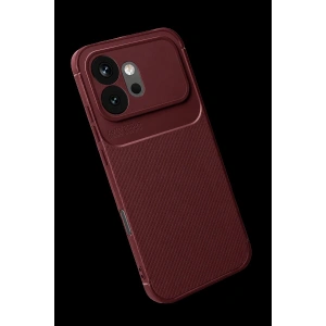 Huawei Honor 600 Auto Fus Karbon Kapak - Bordo