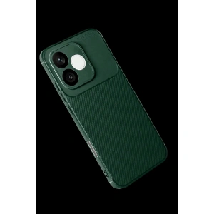 Huawei Honor 600 Lite Auto Fus Karbon Kapak - Koyu Yeşil