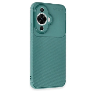 Huawei Nova 12s Kılıf Auto Fus Karbon Kapak - Koyu Yeşil