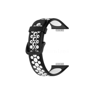 Huawei Watch Fit 2 Spor Delikli Kordon (saat Değildir) - Siyah-beyaz