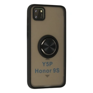 Huawei Y5p Kılıf Montreal Yüzüklü  Kapak - Siyah