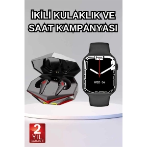 İkili Set Dev Kampanya Ucuz Kulaklık Ucuz Akıllı Saat Gürültü Önleyici Uzun Pil Ömrü