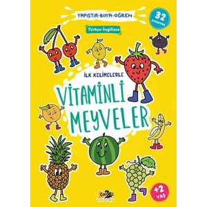 İlk Kelimelerle Vitaminli Meyveler Yapıştır-Boya-Öğren