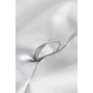 İncili ve Zirkon Taşlı Gümüş Renk Kadın Yüzük