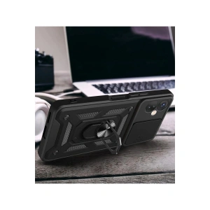 İnfinix Hot 30 4g Kılıf Pars Lens Yüzüklü  - Gold