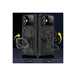 İphone 11 Kılıf Joy Lens Standlı Kapak - Mor