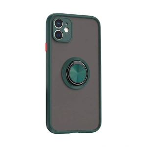 İphone 11 Kılıf Montreal Yüzüklü  Kapak - Yeşil
