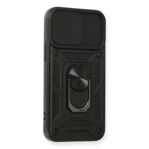 İphone 11 Kılıf Pars Lens Yüzüklü  - Siyah