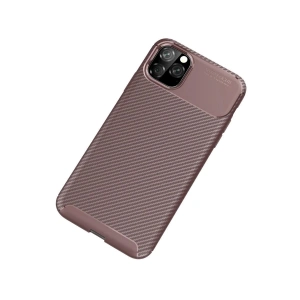 İphone 11 Pro Kılıf Auto Fus Karbon Kapak - Kahverengi