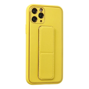 İphone 11 Pro Kılıf Co Deri Standlı Kapak - Sarı