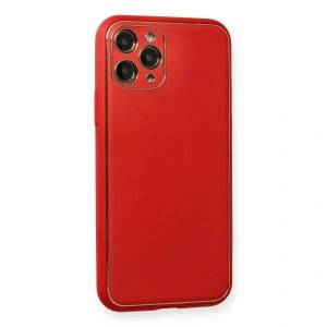 İphone 11 Pro Max Kılıf Co Deri  Kapak - Kırmızı
