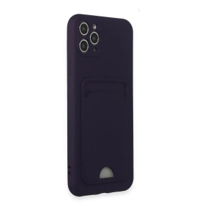 İphone 11 Pro Max Kılıf Kelvin Kartvizitli  - Derin Mor