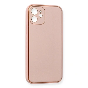 İphone 12 Kılıf Co Deri  Kapak - Pembe