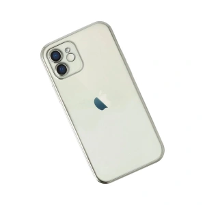 İphone 12 Kılıf  Lensli  - Gümüş