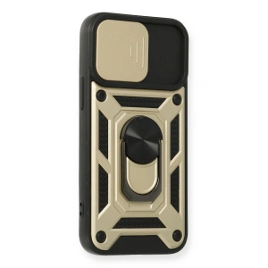 İphone 12 Mini Kılıf Pars Lens Yüzüklü  - Gold