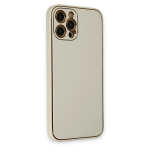İphone 12 Pro Kılıf Co Deri  Kapak - Beyaz
