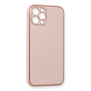 İphone 12 Pro Kılıf Co Deri  Kapak - Pembe