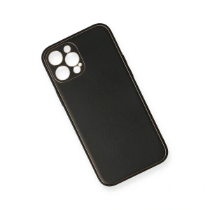 İphone 12 Pro Kılıf Co Deri  Kapak - Siyah