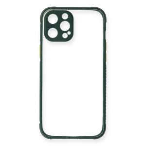 İphone 12 Pro Kılıf Miami Şeffaf  - Koyu Yeşil