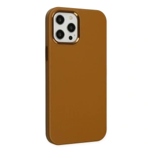 İphone 12 Pro Max Kılıf Asya Deri  - Kahverengi