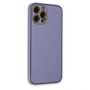 İphone 12 Pro Max Kılıf Co Deri  Kapak - Açık Lila