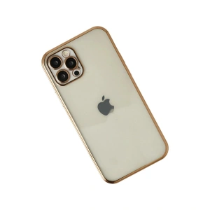 İphone 12 Pro Max Kılıf  Lensli  - Gold
