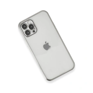 İphone 12 Pro Max Kılıf  Lensli  - Gümüş