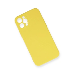 İphone 12 Pro Max Kılıf Nano İçi Kadife  - Sarı