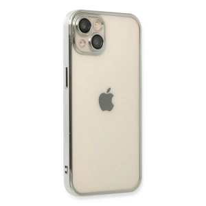 İphone 13 Kılıf  Lensli  - Gümüş