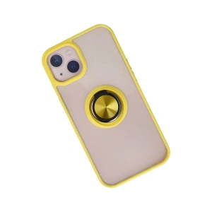 İphone 13 Kılıf Montreal Yüzüklü  Kapak - Sarı