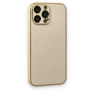 İphone 13 Pro Kılıf Co Deri  Kapak - Gold