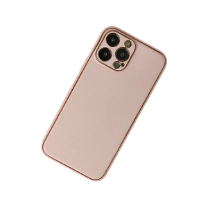İphone 13 Pro Kılıf Co Deri  Kapak - Pudra