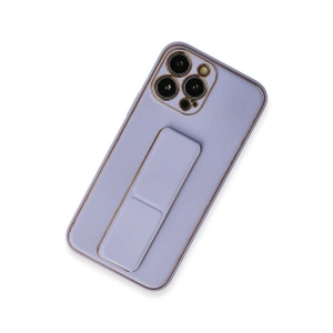 İphone 13 Pro Kılıf Co Deri Standlı Kapak - Lila