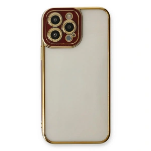İphone 13 Pro Kılıf Liva Lens  - Bordo