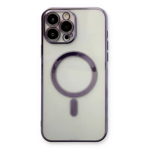 İphone 13 Pro Kılıf Magneticsafe Lazer  - Mor