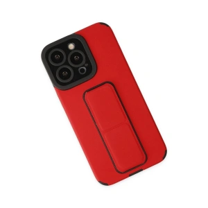 İphone 13 Pro Kılıf Mega Standlı  - Kırmızı