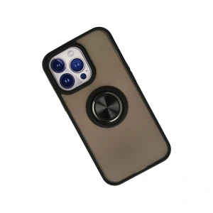 İphone 13 Pro Kılıf Montreal Yüzüklü  Kapak - Siyah